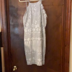 Grey and white lace dress